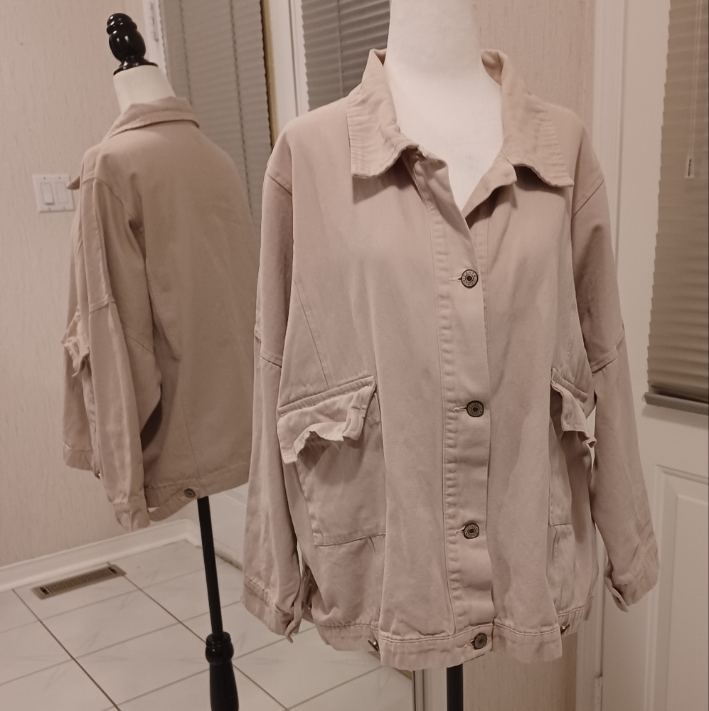 4/$80 Beige Jean Jacket - Size XL